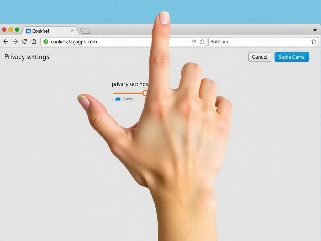 Ruka ovládající posuvník pro nastavení soukromí v prohlížeči