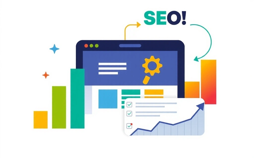 Ilustrace SEO optimalizace a analýzy klíčových slov