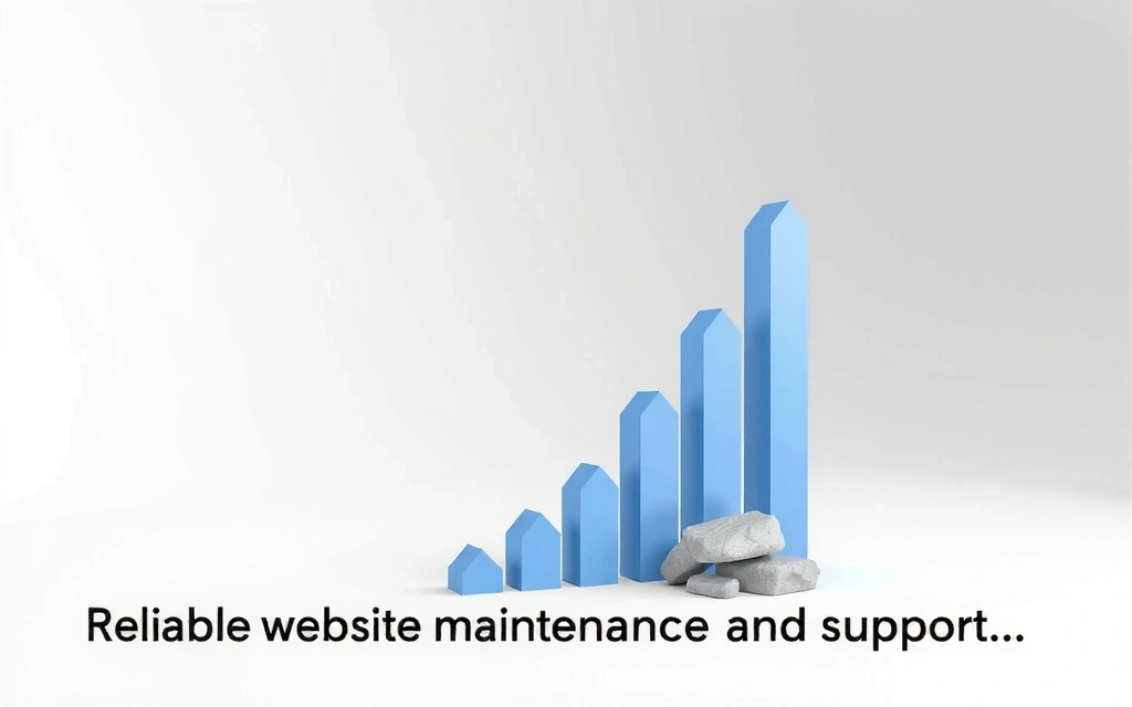 Graf ukazující růst a stabilitu, symbolizující spolehlivou údržbu webu